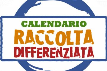 immagine riportante la dicitura calendario raccolta differenziata nei colori verde, arancio e rosso